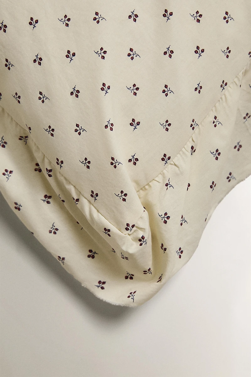 TAIE D’OREILLER ENFANT IMPRIMÉ FLEUR VOLANT