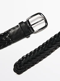 Ceinture tressée en cuir nappa