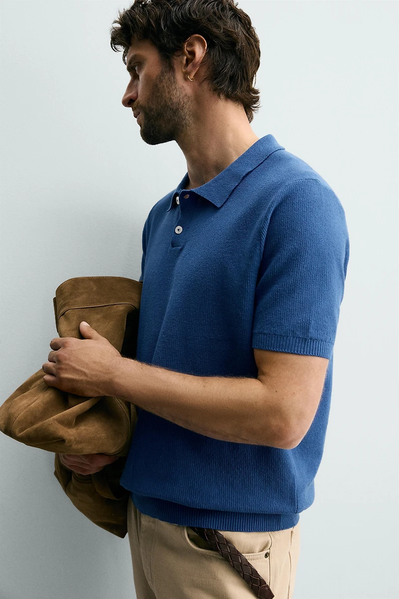 REGULAR FIT TEXTURED KNIT POLO
