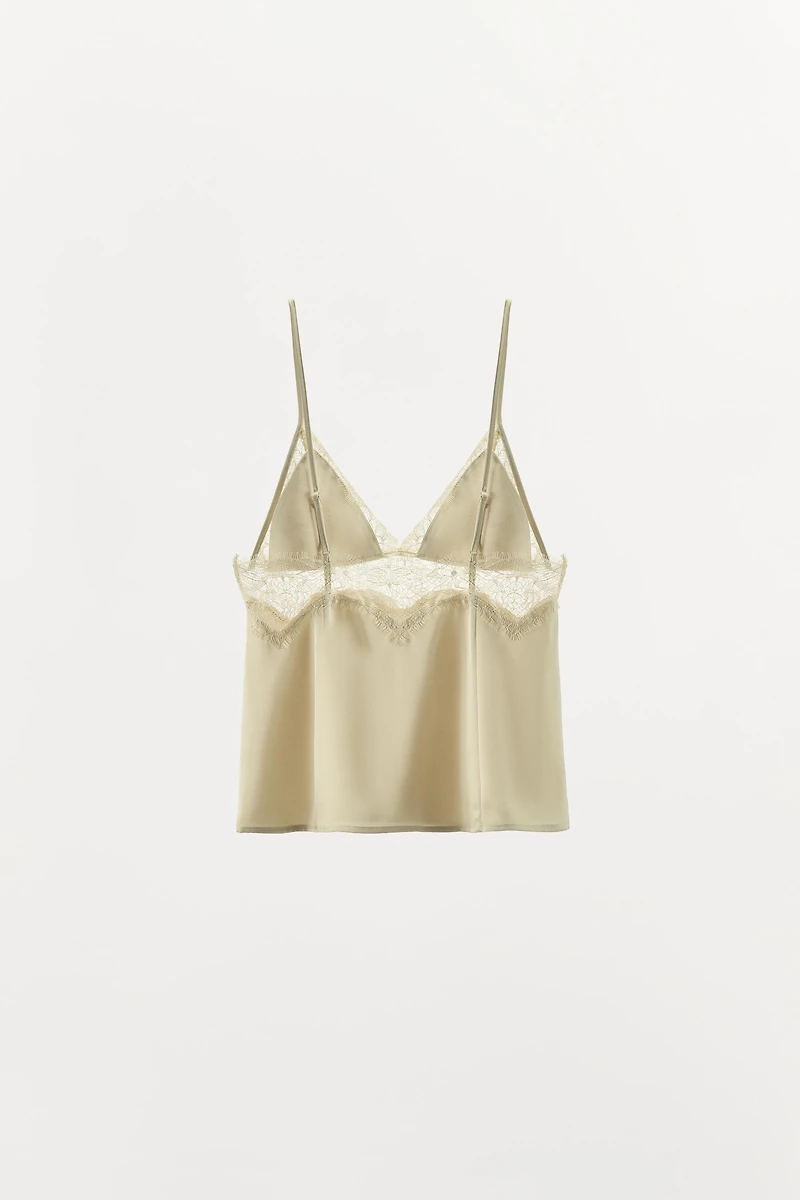 LIMITED EDITION SATIN EFFECT LACE TOP