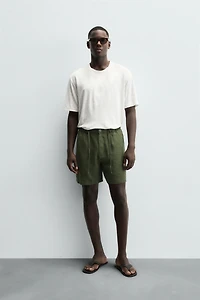 LINEN BLEND SHORTS