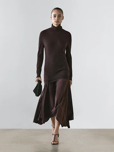 Robe laine maille bi-matière