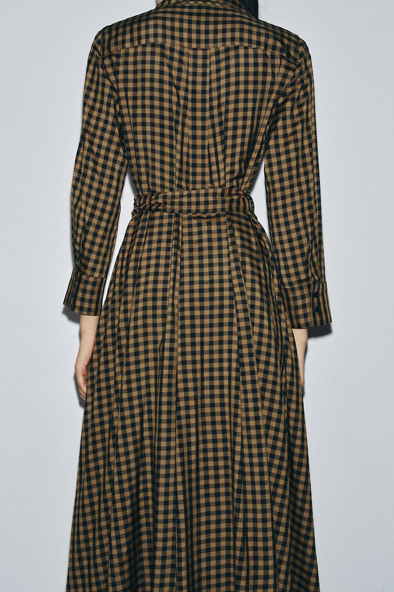 ZW COLLECTION PLAID SHIRT DRESS