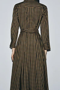 ZW COLLECTION PLAID SHIRT DRESS