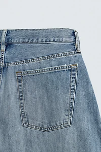 LOOSE BALLOON FIT JEANS WITH CONTRASTING BANDS