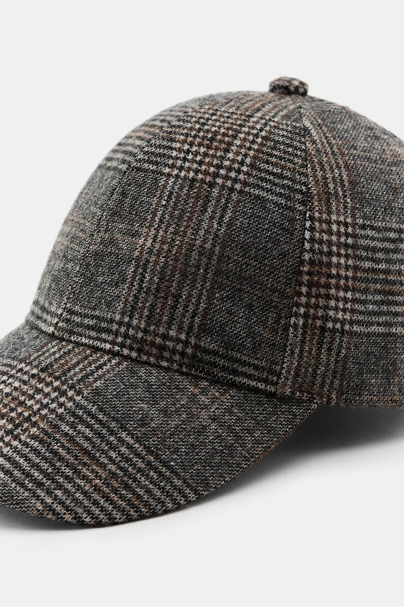 PLAID WOOL CAP