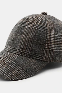 PLAID WOOL CAP