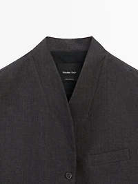 100% linen V-neck waistcoat