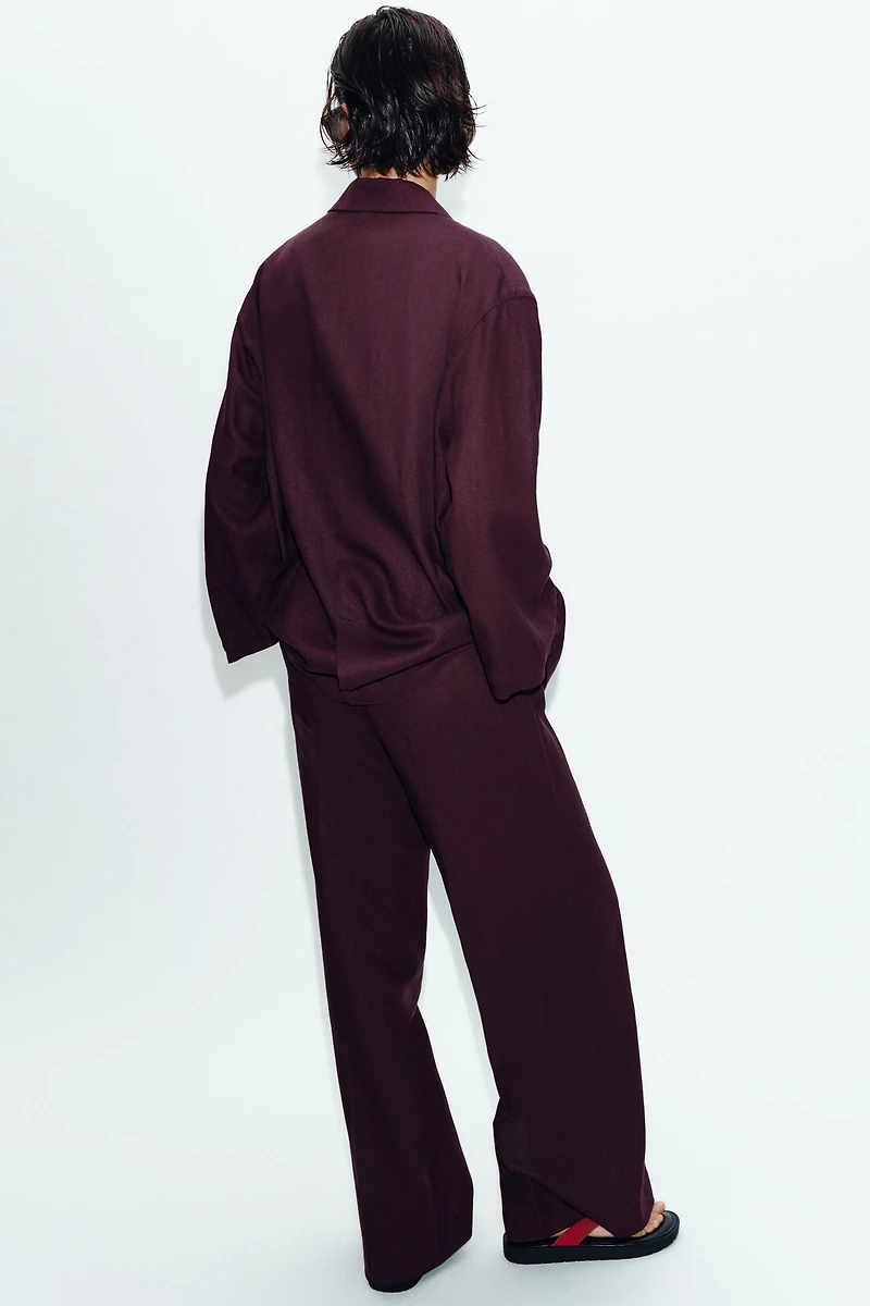 STRAIGHT LEG LINEN PANTS