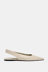 LEATHER SLINGBACK BALLET FLATS
