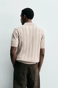 REGULAR FIT KNIT TEXTURED POLO