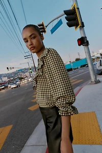 BLOUSE À VOLANTS ET CARREAUX VICHY