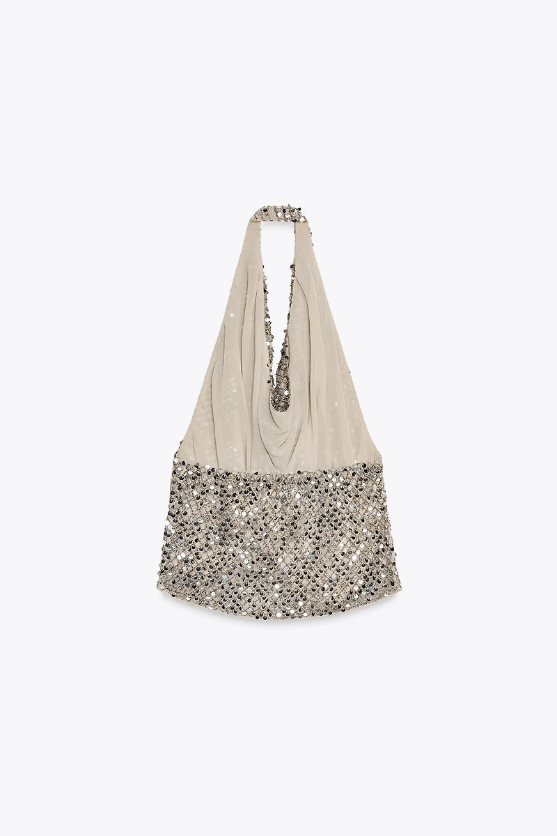 ZW COLLECTION SEQUIN HALTER TOP