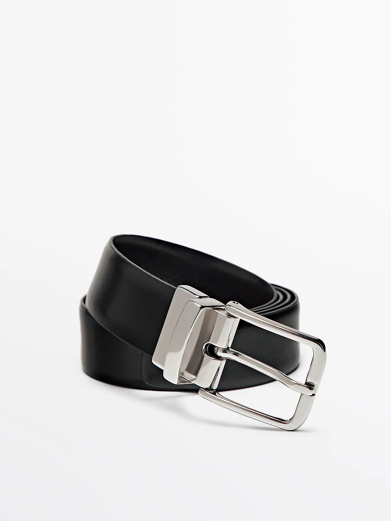 Reversible nappa leather belt