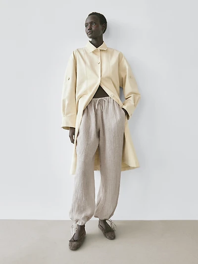 100% linen sarouel trousers