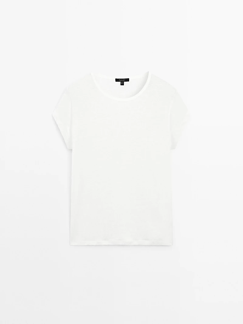 T-shirt 100 % lin à manches courtes