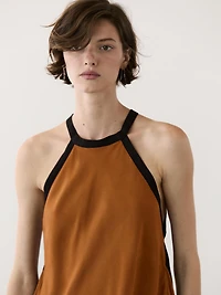 Midi dress with contrast layers