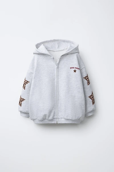 SWEAT À CAPUCHE PIÈCES ÉTOILES ANIMAL PRINT