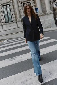 OVERSIZED DOUBLE BREASTED PINSTRIPE BLAZER