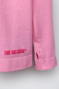 T-SHIRT THERMIQUE CÔTELÉ À INSCRIPTION EN RELIEF