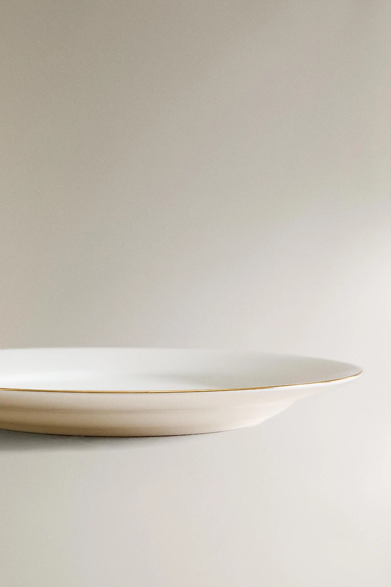 RIMMED BONE CHINA DESSERT PLATE