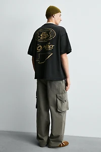 WASHED PRINTED GRAPHIC SWEATSHIRT