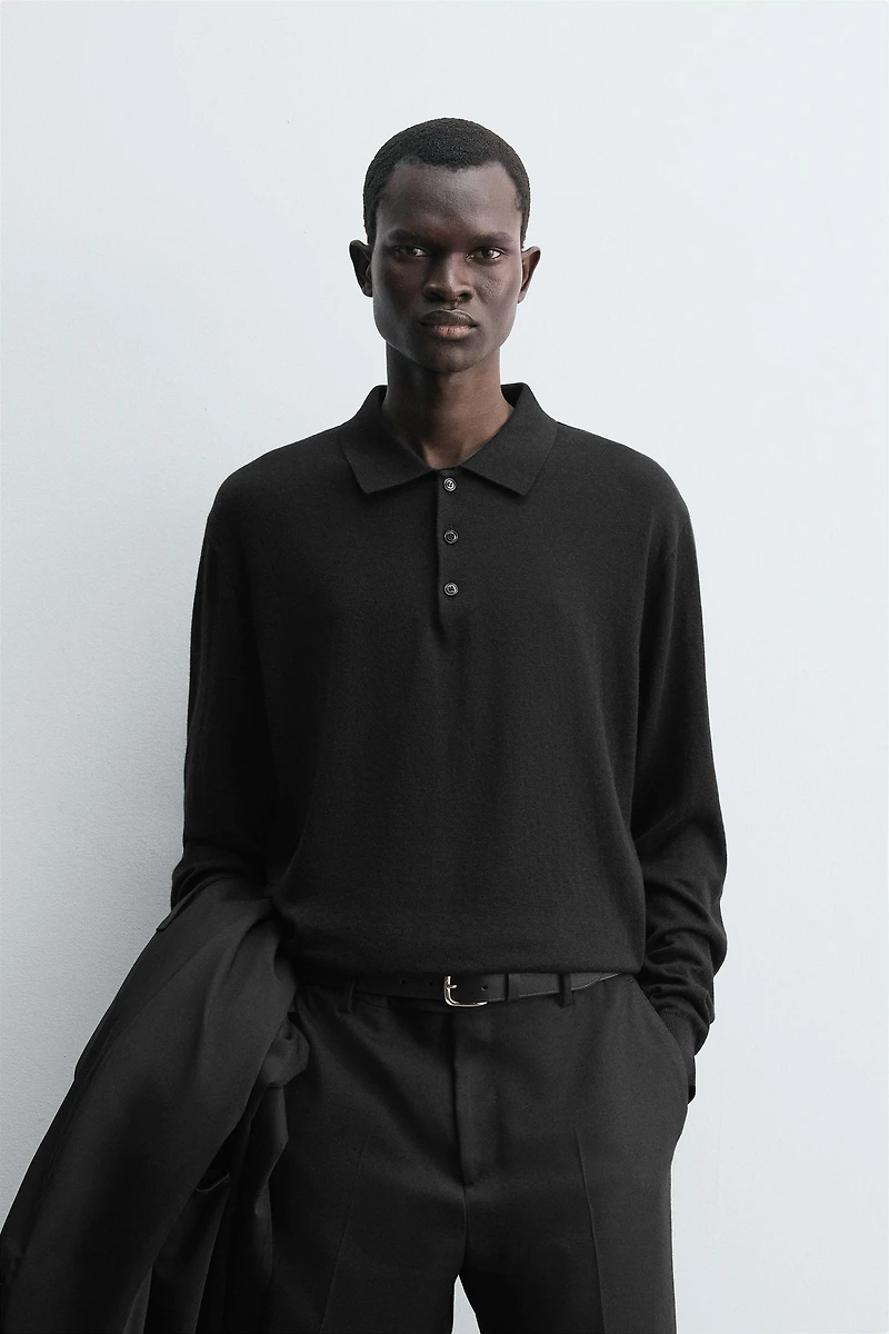 POLO EN MAILLE DE COTON ET LAINE