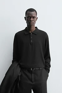 POLO EN MAILLE DE COTON ET LAINE