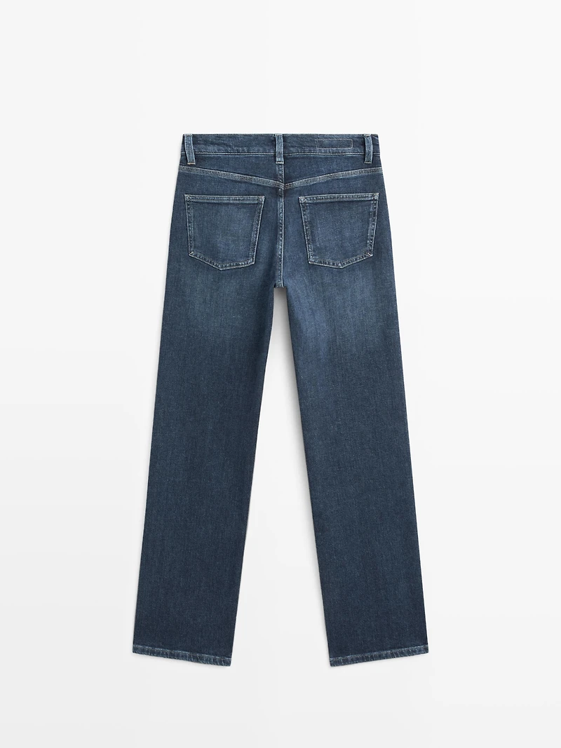 Jean straight décontracté taille haute