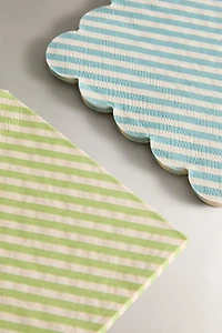 LOT SERVIETTES DE TABLE PAPIER RAYURES (LOT DE 30)