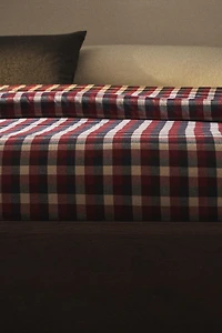 HOUSSE DE COUETTE FLANELLE COTON CARREAUX TARTAN NOËL