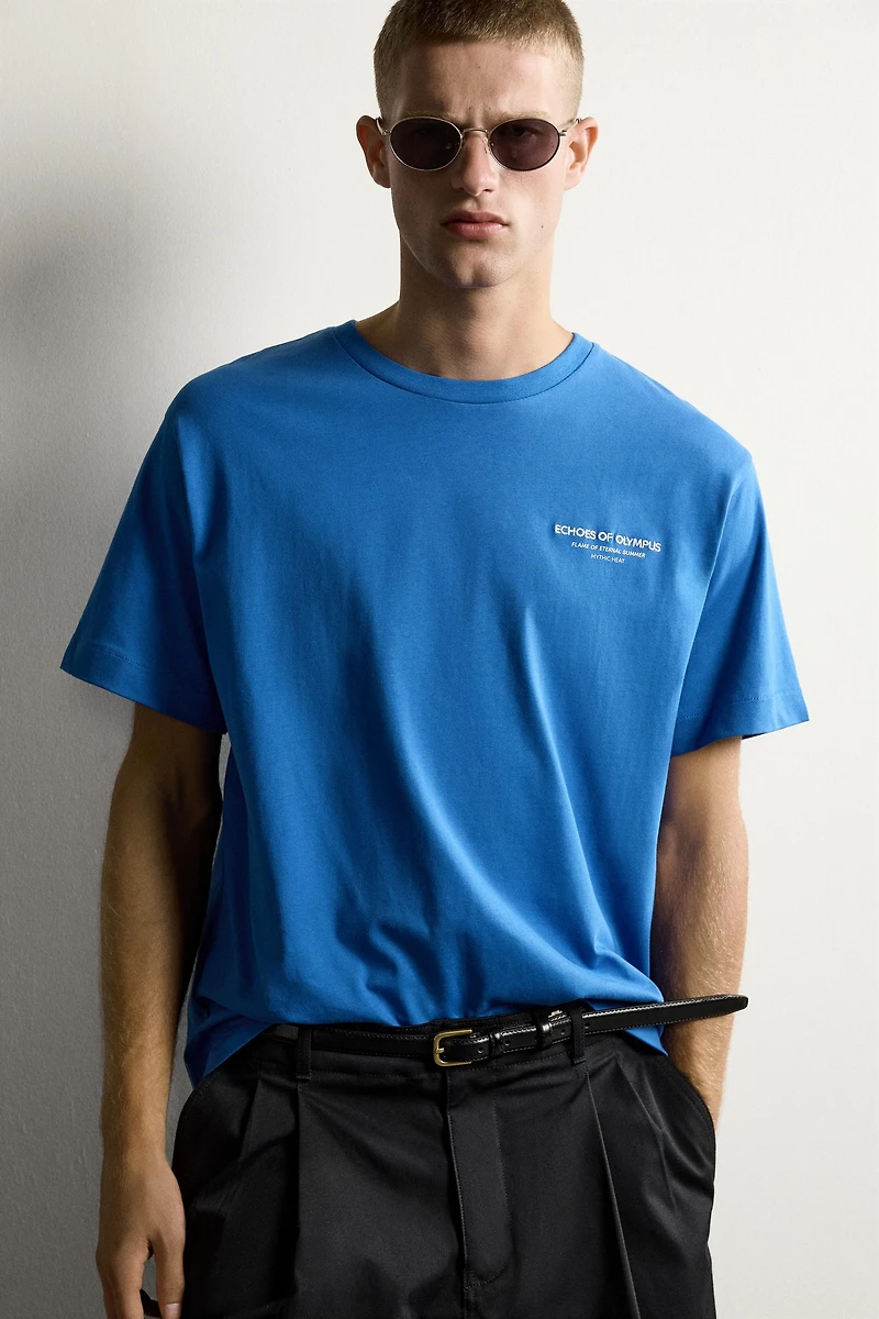 RELAXED FIT COMBINED EMBROIDERED T-SHIRT