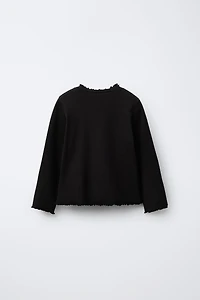 T-SHIRT CÔTELÉ DÉTAIL BRODÉ