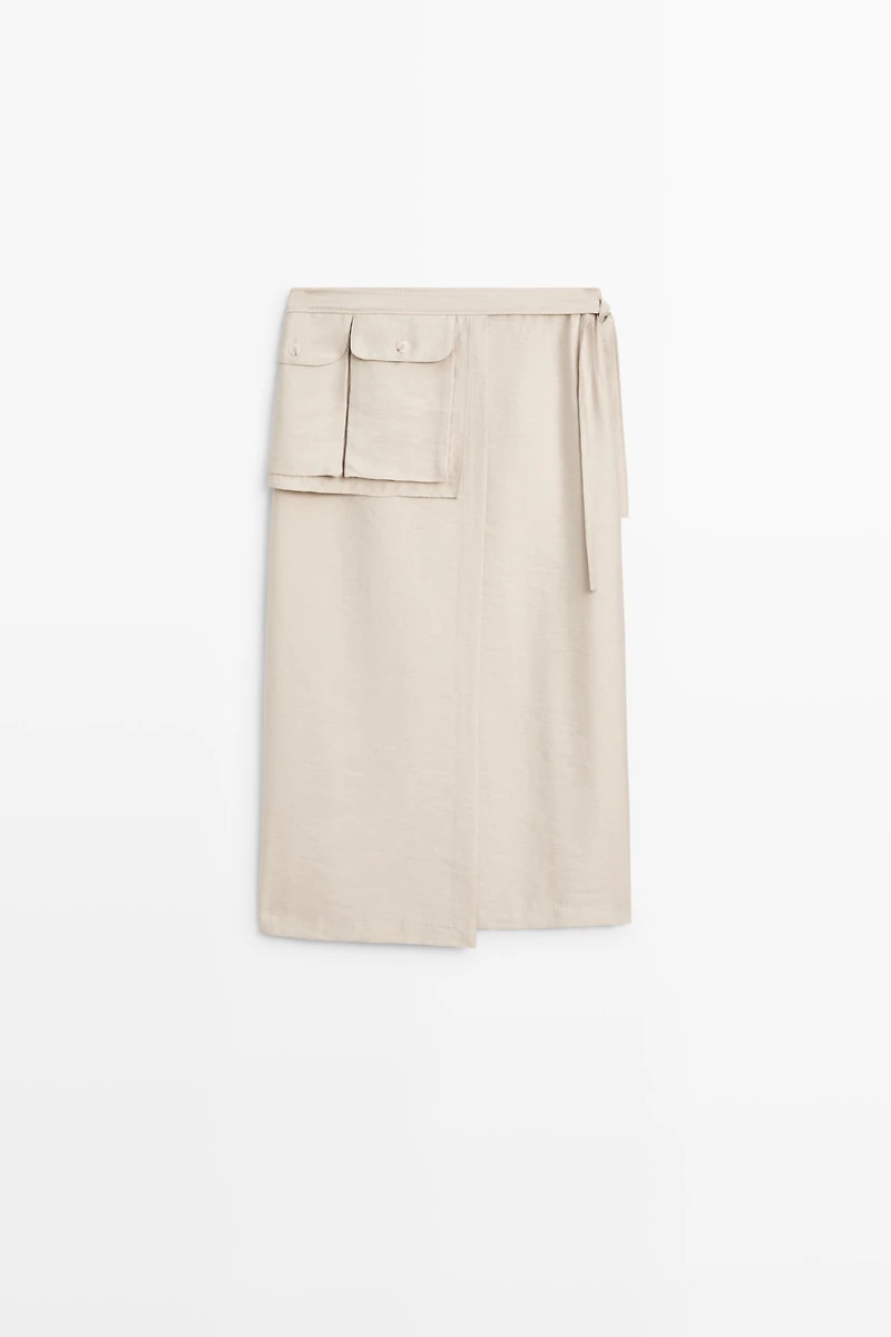 Fluid pocket-detail skirt - STUDIO