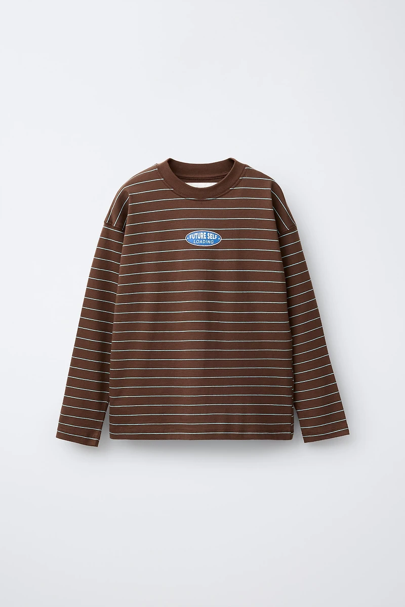 STRIPED PRINT T-SHIRT