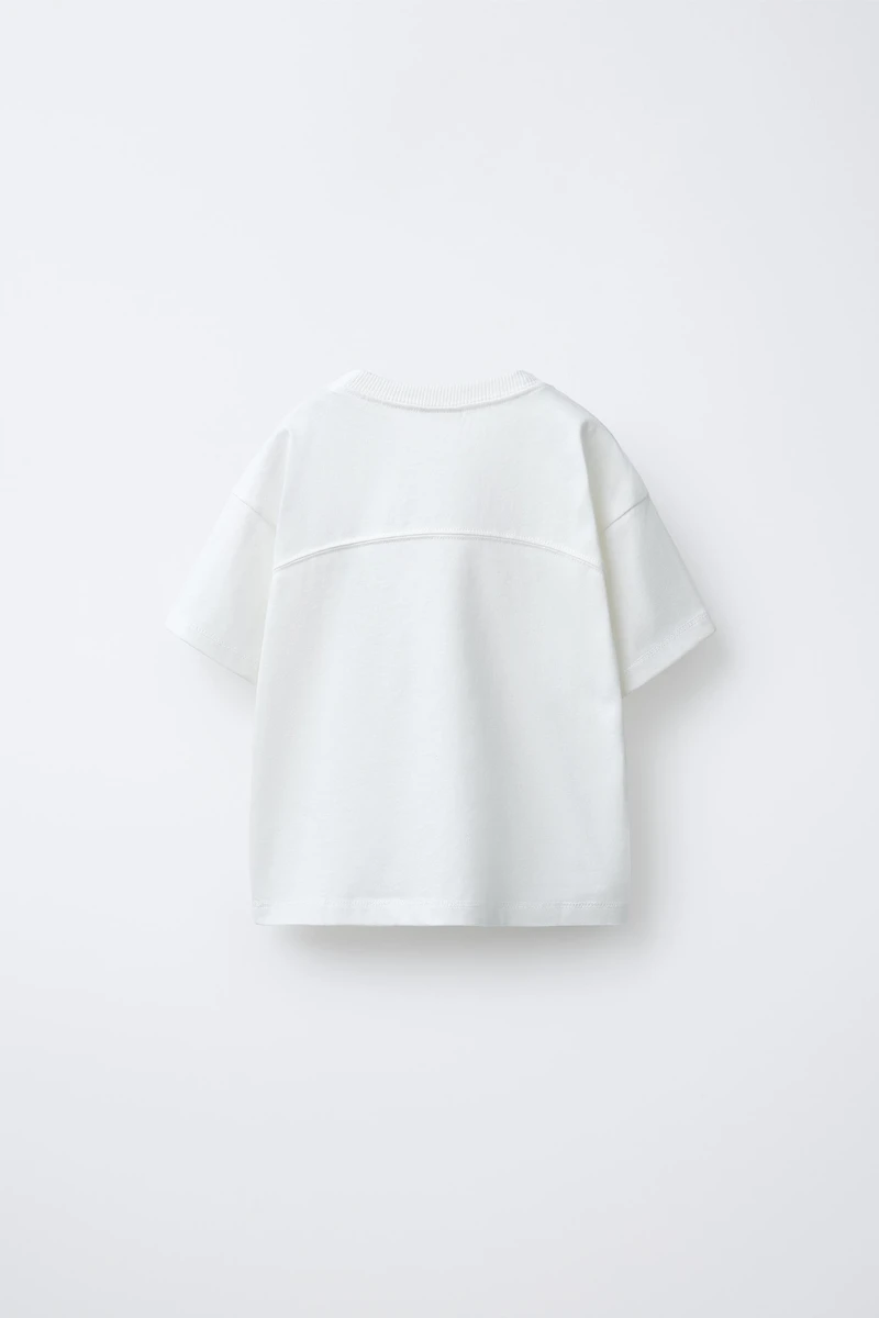BEAR EMBROIDERED TEXT T-SHIRT