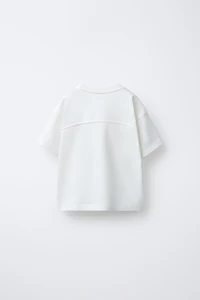 BEAR EMBROIDERED TEXT T-SHIRT