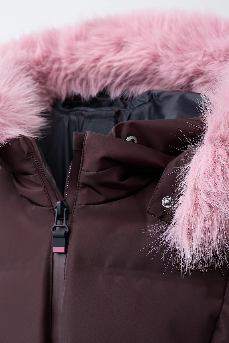 DOWN FEATHER PUFFER JACKET WITH BELT, WATER-RESISTANT AND WINDPROOF, RECCO® SYSTEM, SKI COLLECTION