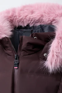 DOWN FEATHER PUFFER JACKET WITH BELT, WATER-RESISTANT AND WINDPROOF, RECCO® SYSTEM, SKI COLLECTION