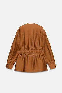 BELTED LINEN SAFARI JACKET