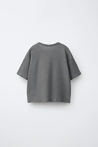 T-SHIRT UNI EN LIN ET COTON