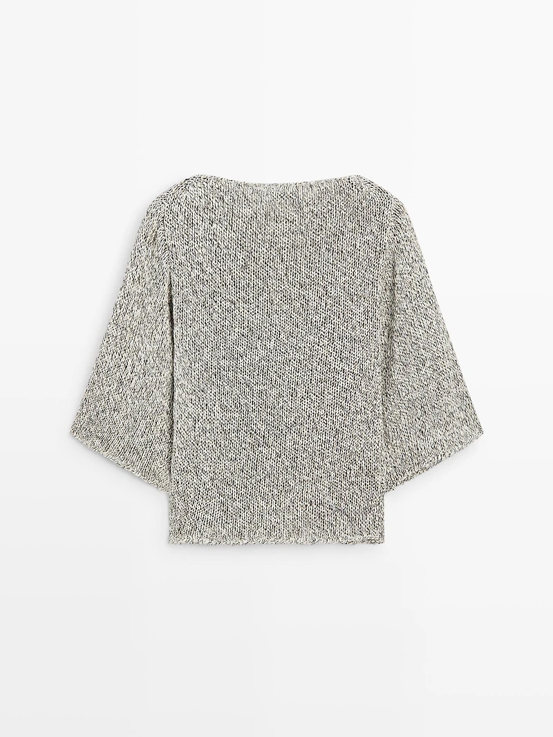 100% cotton knit cape sweater