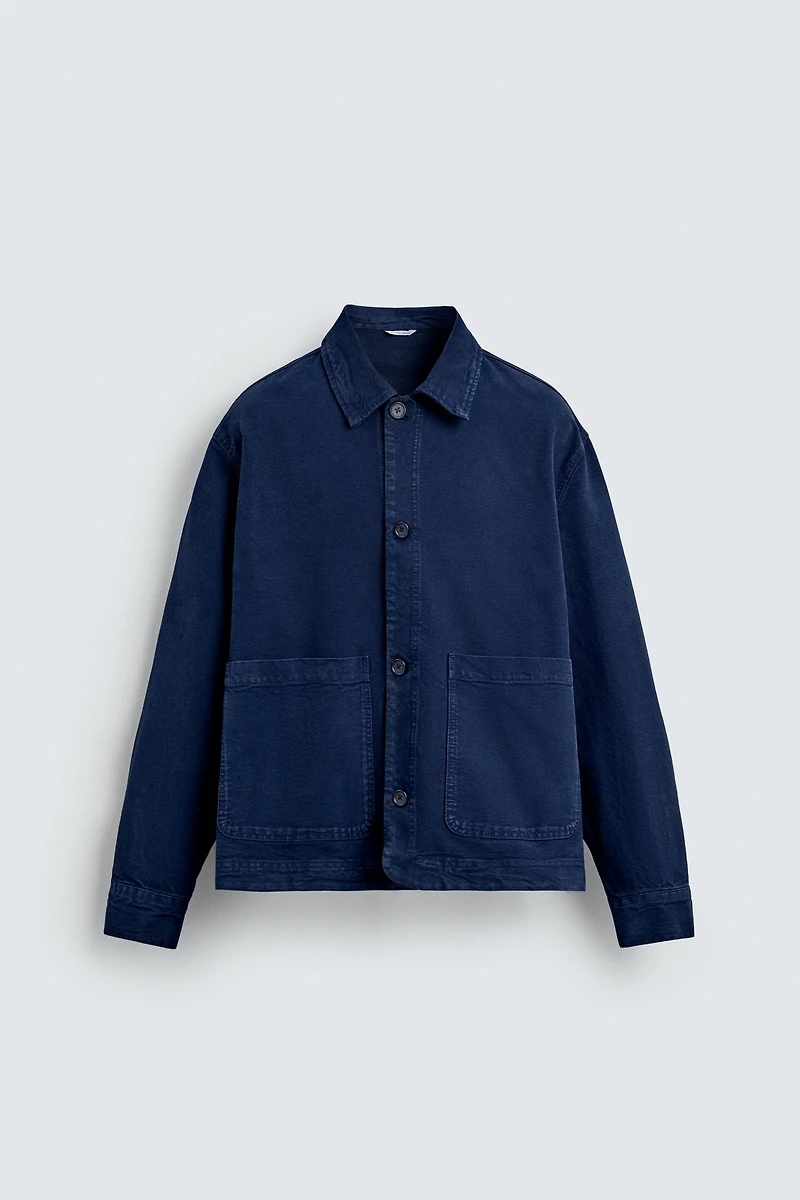 TEXTURED POCKET OVERSHIRT