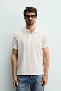 POLO REGULAR FIT EN JACQUARD À RAYURES