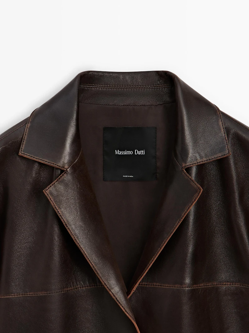 Nappa leather midi jacket