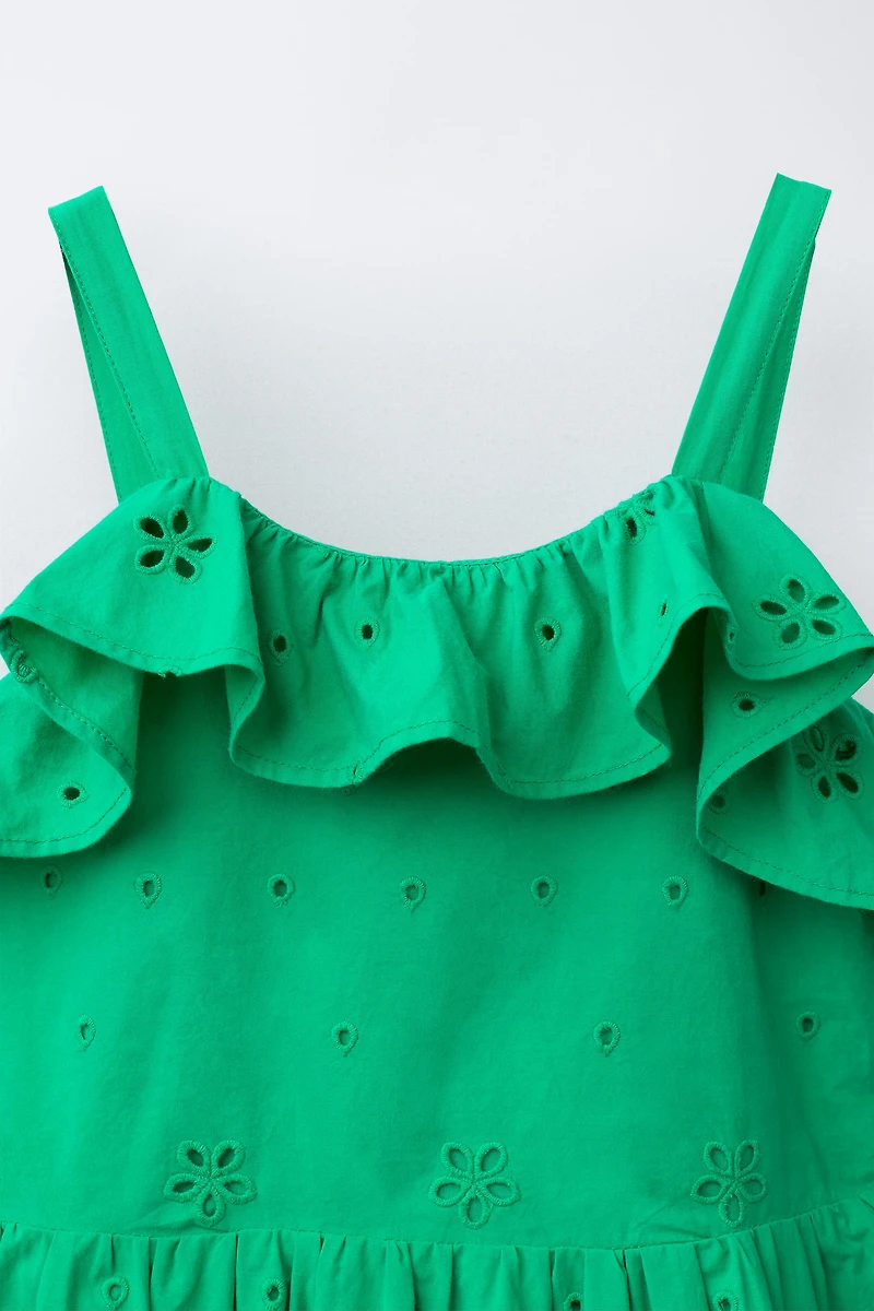 ROBE BRODÉE SCHIFFLY À VOLANTS