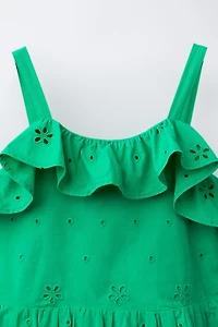 ROBE BRODÉE SCHIFFLY À VOLANTS