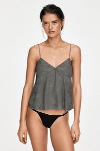 Strappy top with embroidered detail