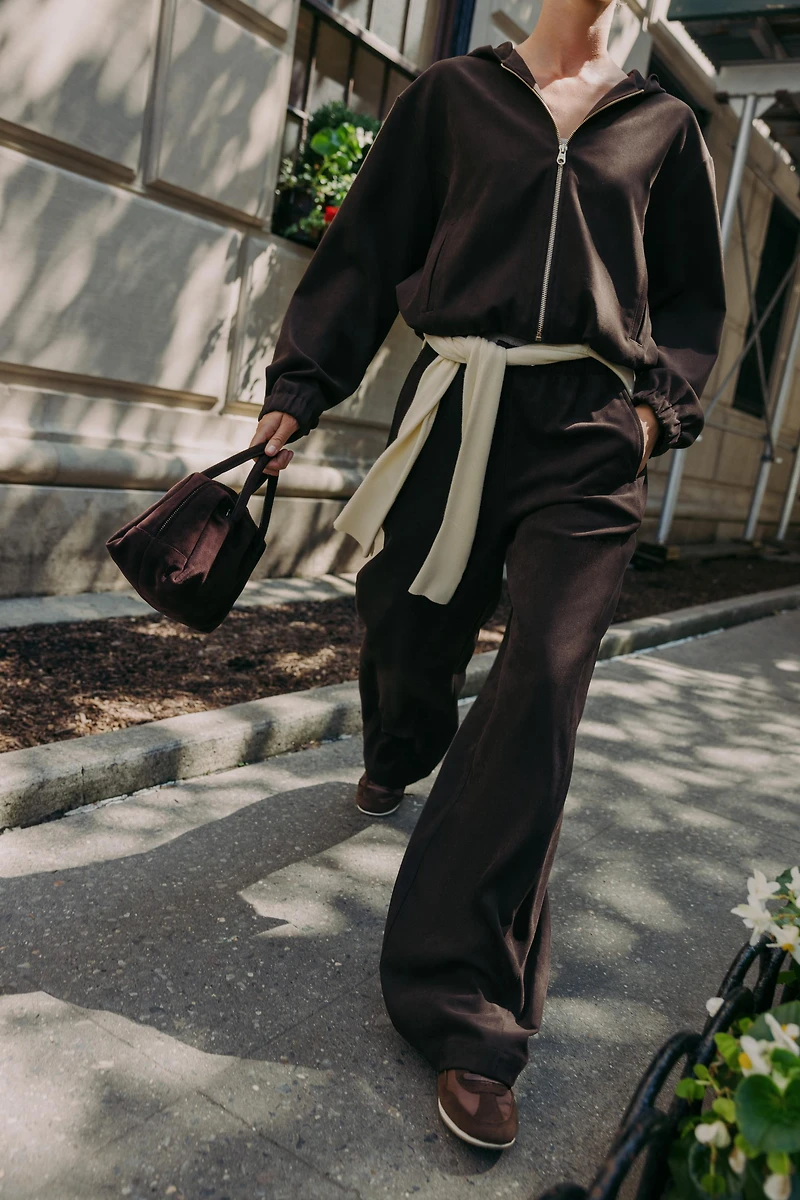 ELASTIC WAIST WIDE LEG PANTS