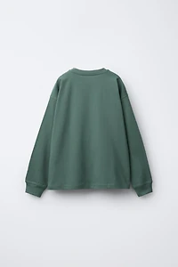 HEAVY WEIGHT EMBROIDERED TEXT T-SHIRT